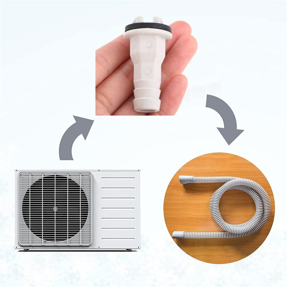 4 x 0.6 Inch Air Conditioner Drain Hose Connector Straight Fittings For Windows