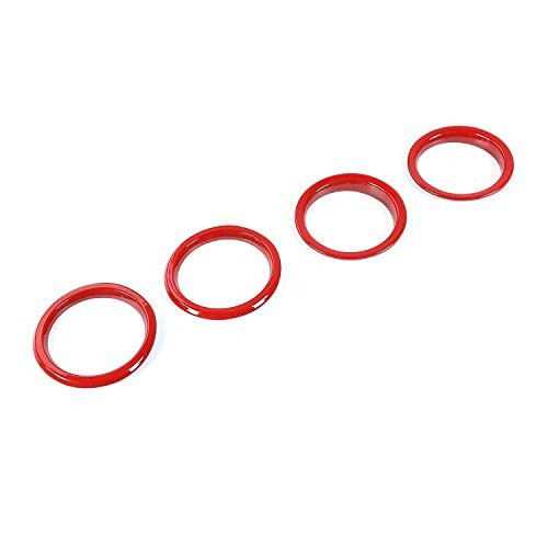 Interior Trim Kit Dashboard Air Conditioner Vent Ring Interior Accessories Red