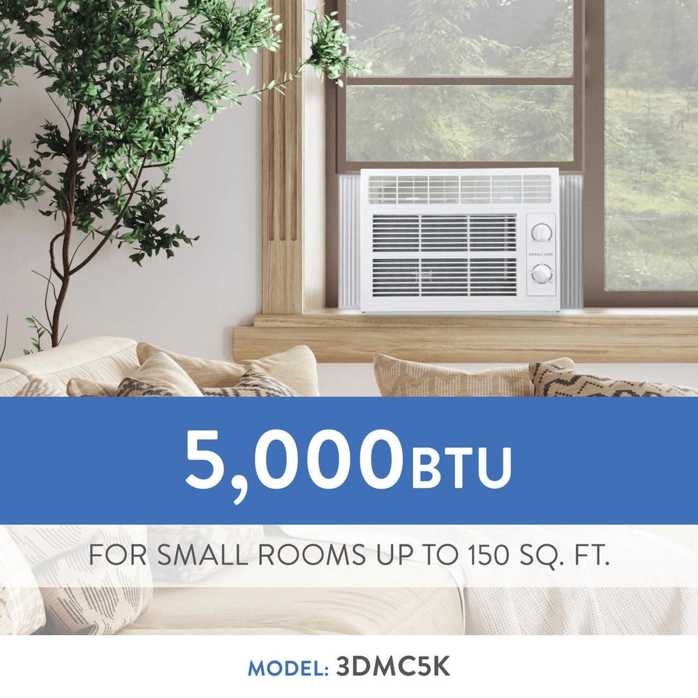 5000 BTU 115V Modern Window Air Conditioner Manual 2 Speed Auto Restart Function