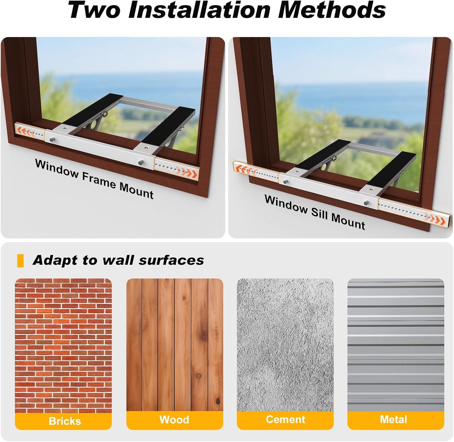Upgraded Window AC Bracket No Drill, Adjustable 23&Prime;-39&Prime; Window Air Conditioner