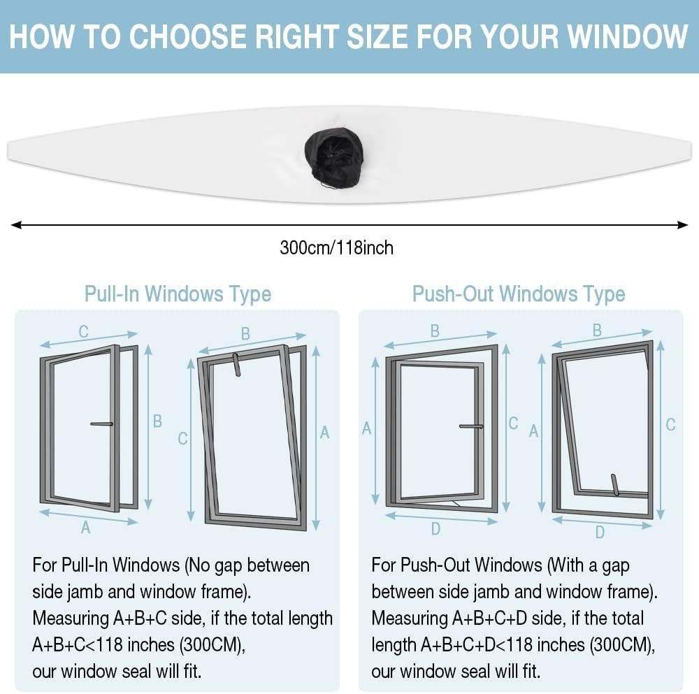 Adjustable Cloth Window Seal Kit for AC Units – 118&Prime; Easy Install Solution