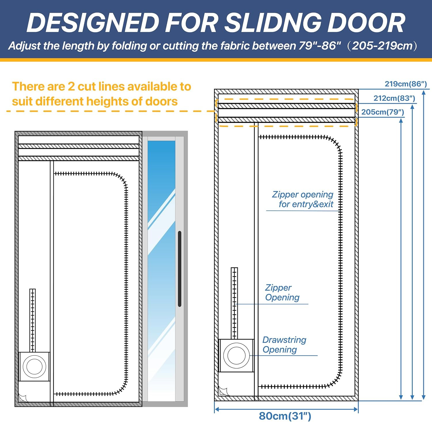 Portable Air Conditioner Sliding Door Vent Kit, 100% Sealing Sliding Door AC Ven