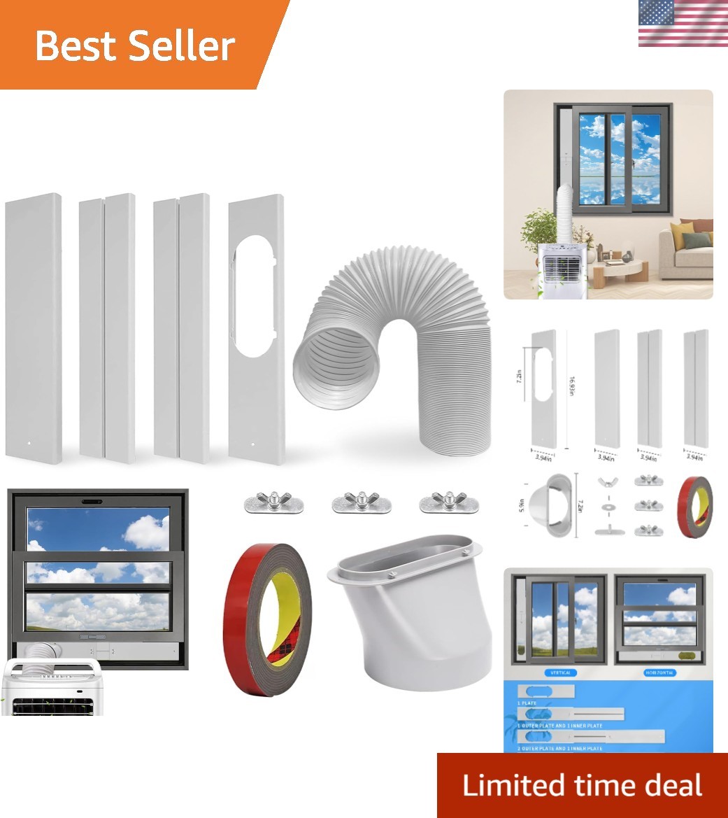 Portable AC Window Vent Kit with 59 Inch Hose Compatible with All 5.9 Inch Units