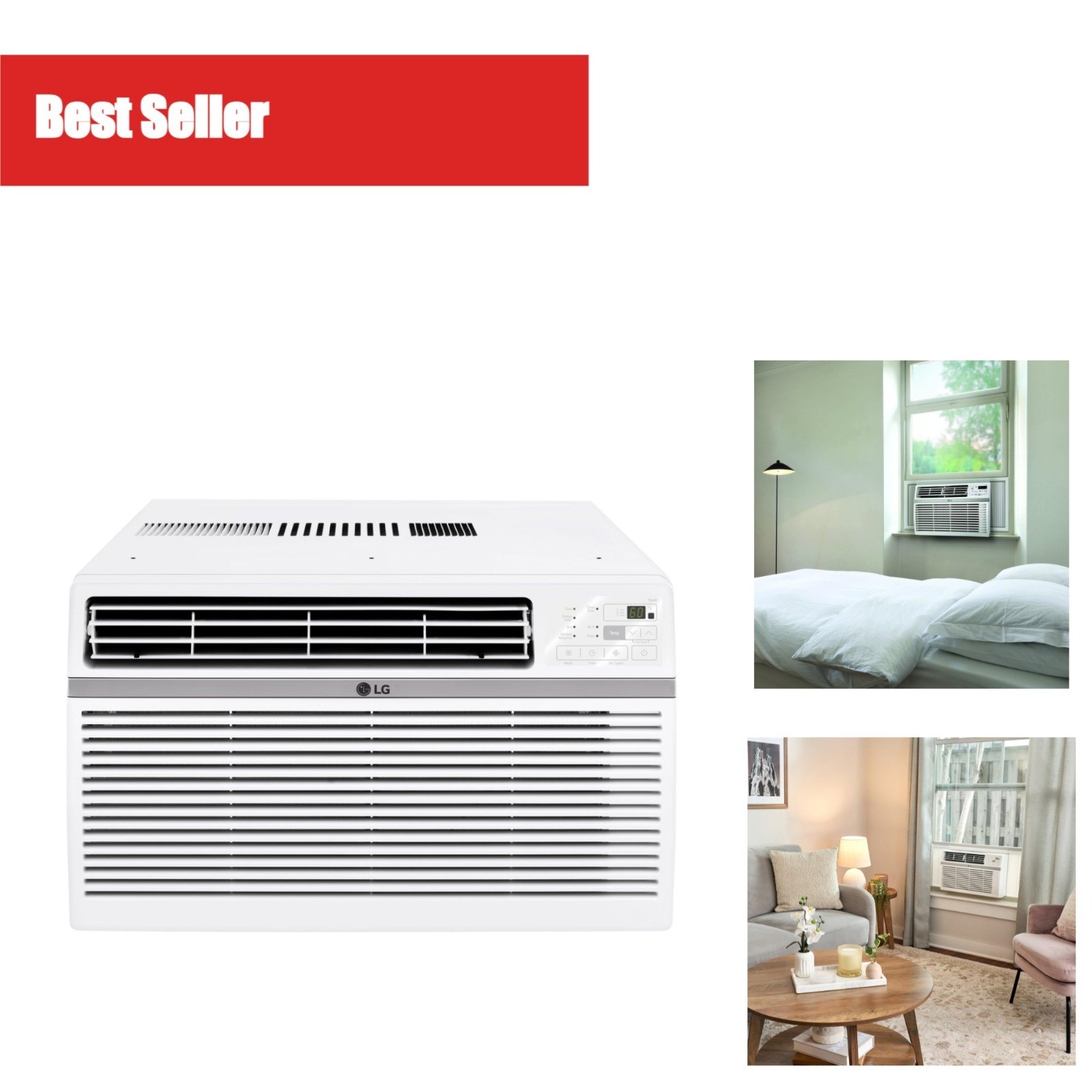 LG 8000 BTU Window Air Conditioner, 115V, Remote Control, Quiet Operation