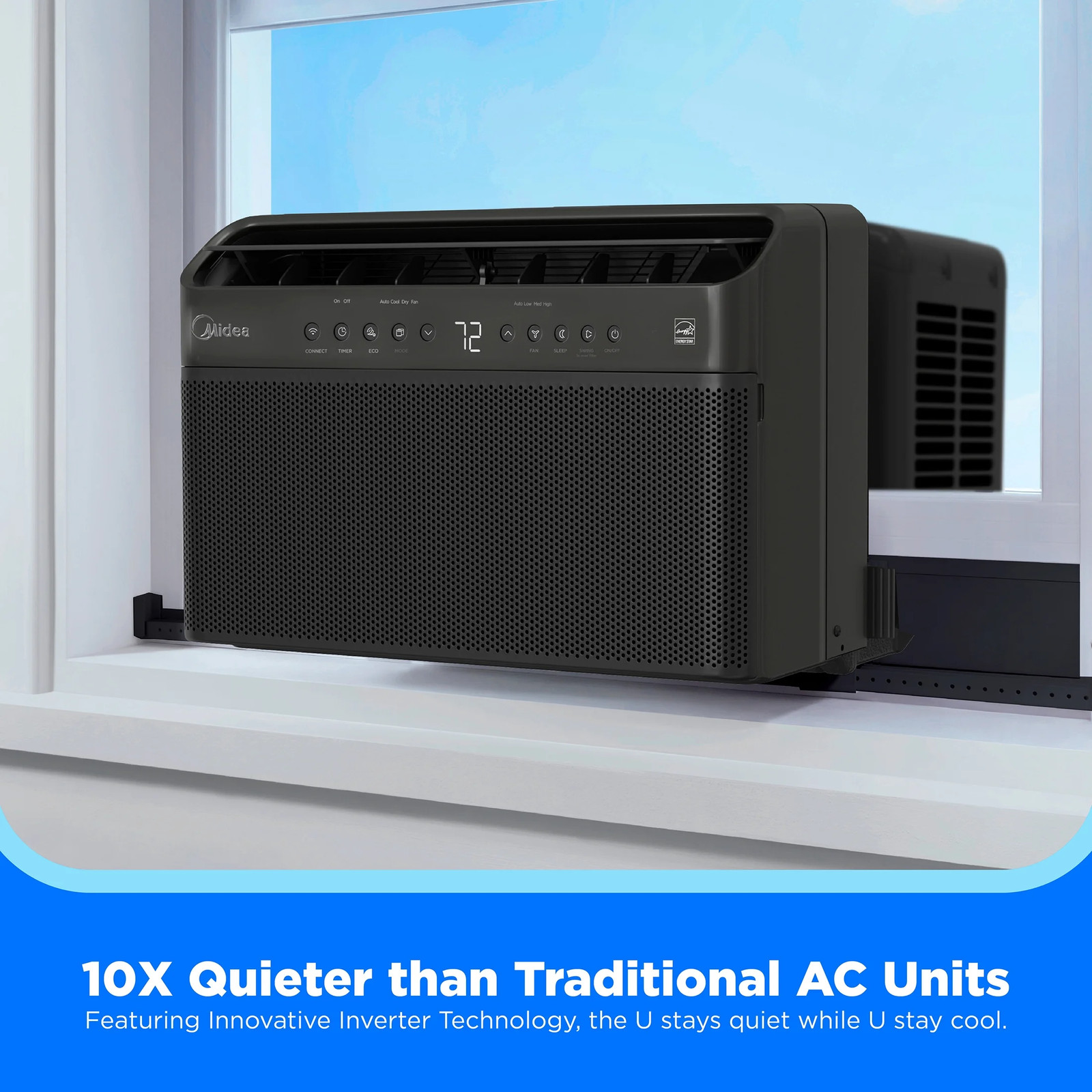 Midea 6,000 BTU Smart Window Air Conditioner, U-Shaped Inverter, Ultra Quiet, Wi