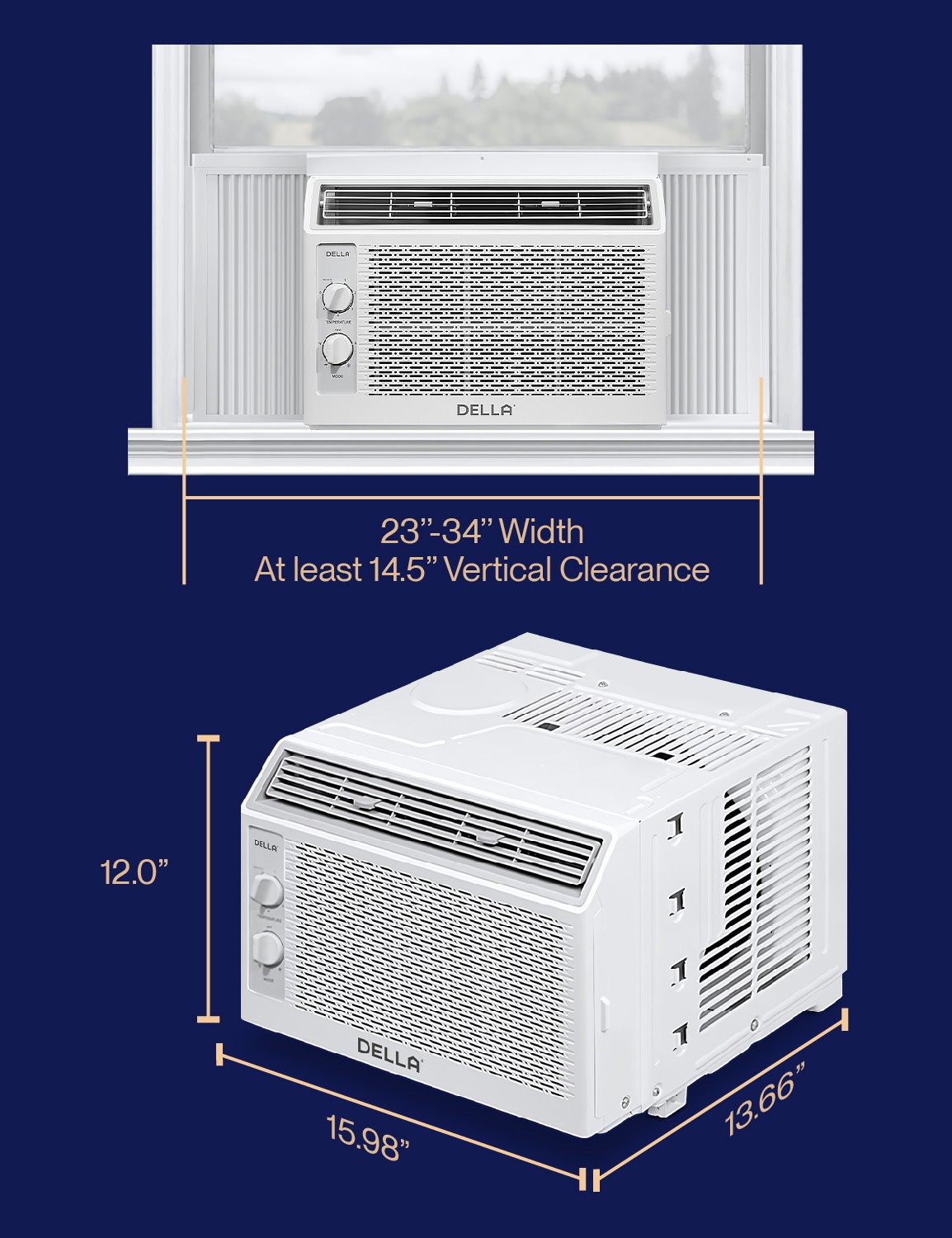 Window Air Conditioner 5000 BTU, Cools Up To 150 Sq. Ft.