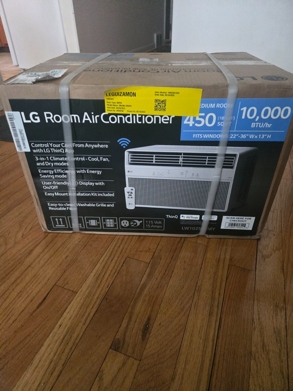 LG 10000 BTU 450 Sq Ft Window Air Conditioner with Remote Control