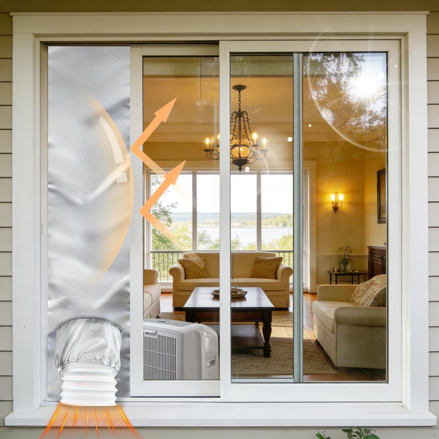 Portable Air Conditioner Window Kit 10&Prime;x40&Prime; for Sliding/Hung Windows, 420D Seal,