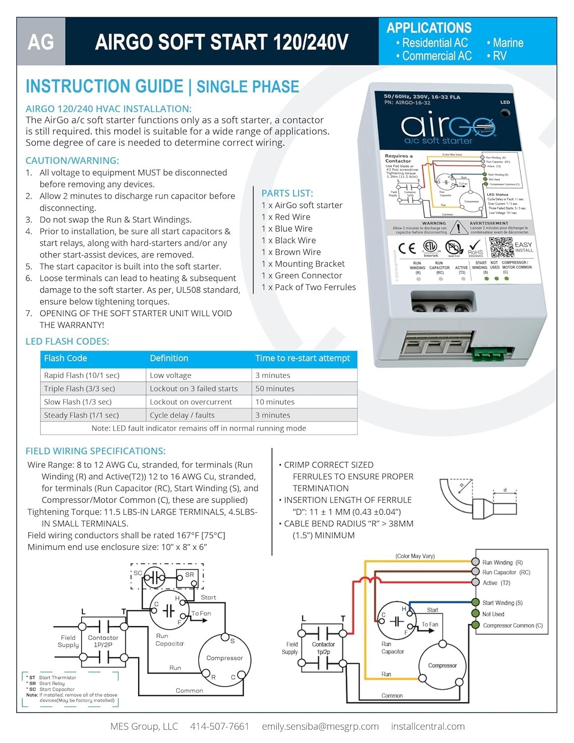 Soft Starter 16-32A for AC/Heat Pumps – Generator Compatible
