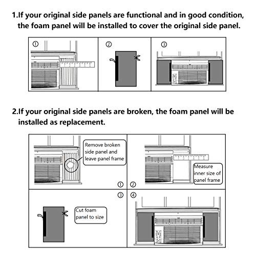 Window Air Conditioner Foam Insulation Panels, AC Side Insulating White Beige