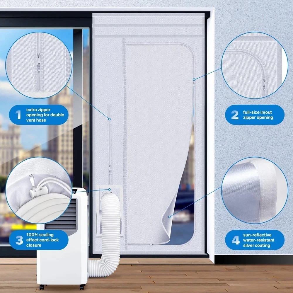 Portable AC Window Vent Kit for Sliding Door, 100% Sealing Portable Air Conditio
