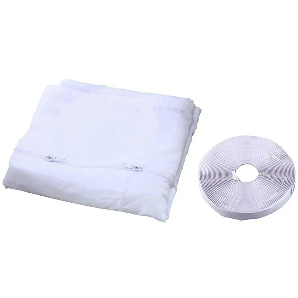Air Conditioner Window Seal Kit, 3M/4M Flexible Cloth with Zip & Adhesive Fasten