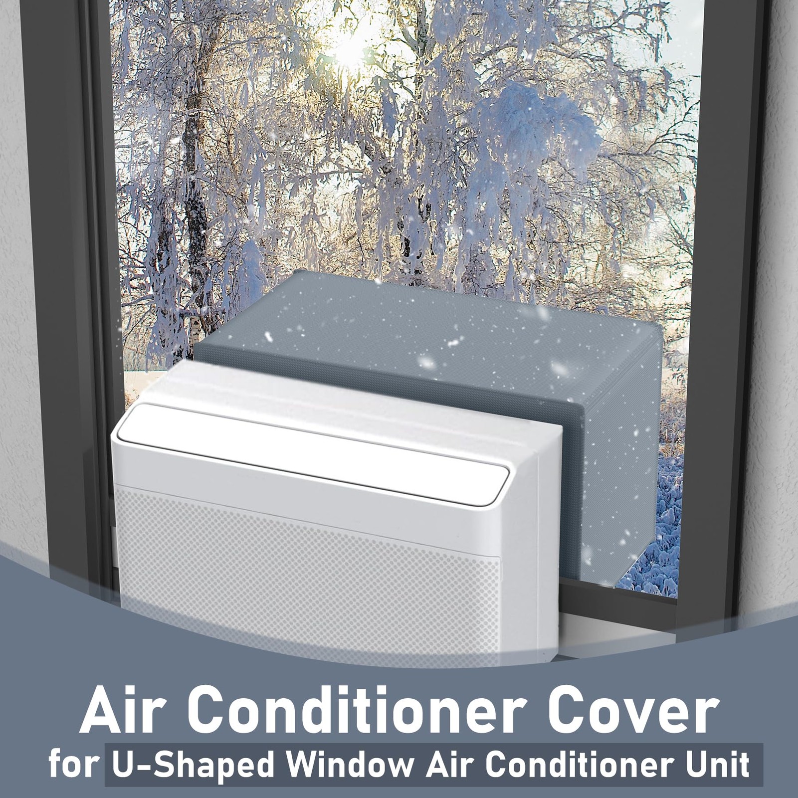 Flamorrow Air Conditioner Cover for U-shaped 8000, 10000, 12000 BTU Window Unit,