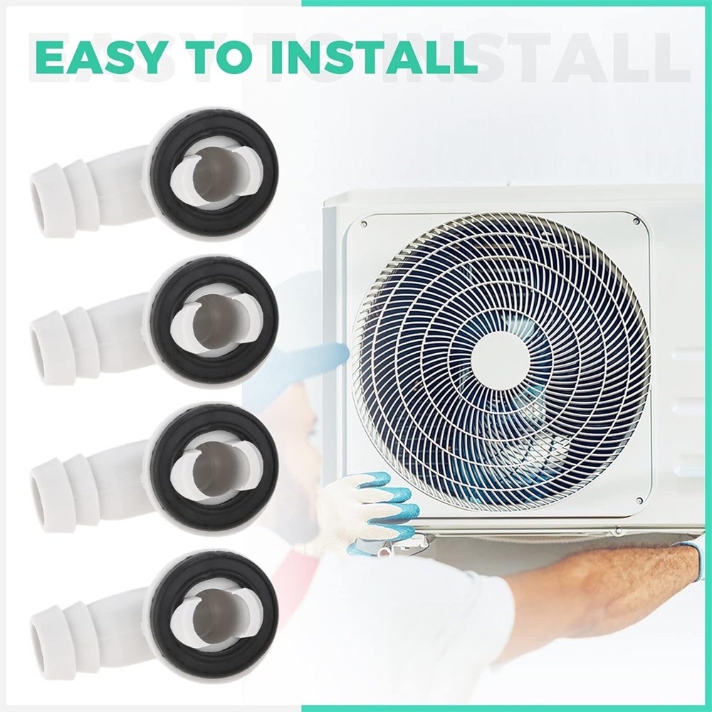 4Pcs 0.6 Inch 15mm Air Conditioner Drain Hose Connector Elbow For Windows