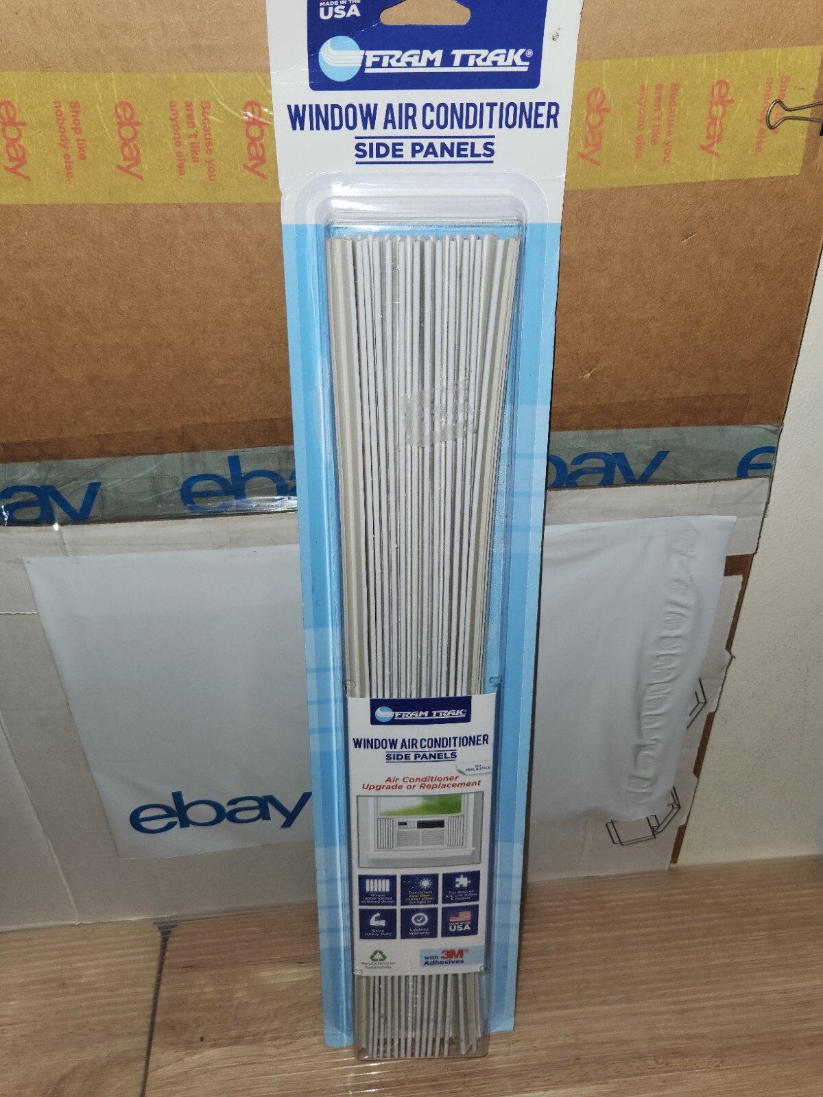 Window Air Conditioner Side Panel Peel & Stick Accordion FRAM TRAK NEW in Pack