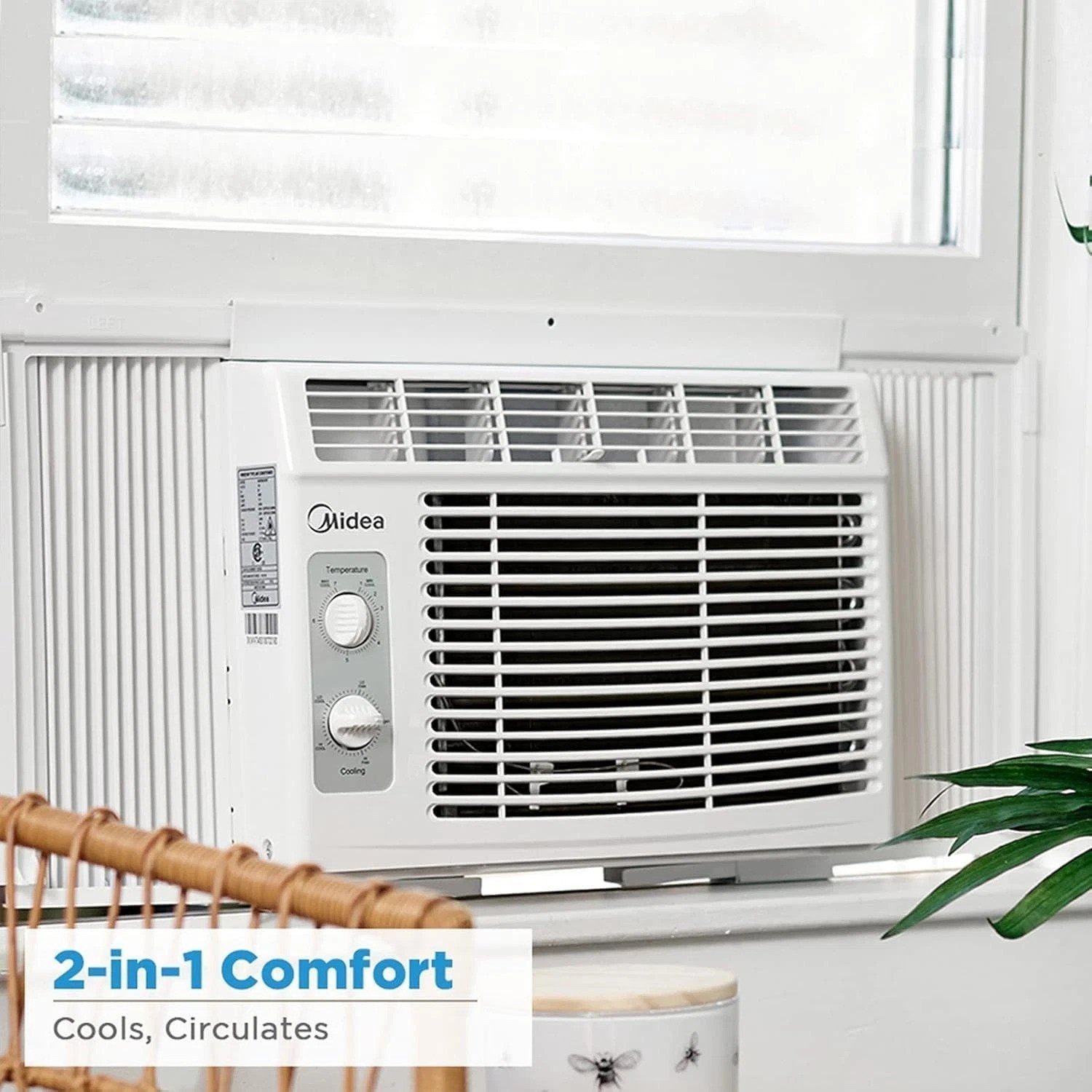 Midea 5000 BTU Window Air Conditioner Small Room Cooling White