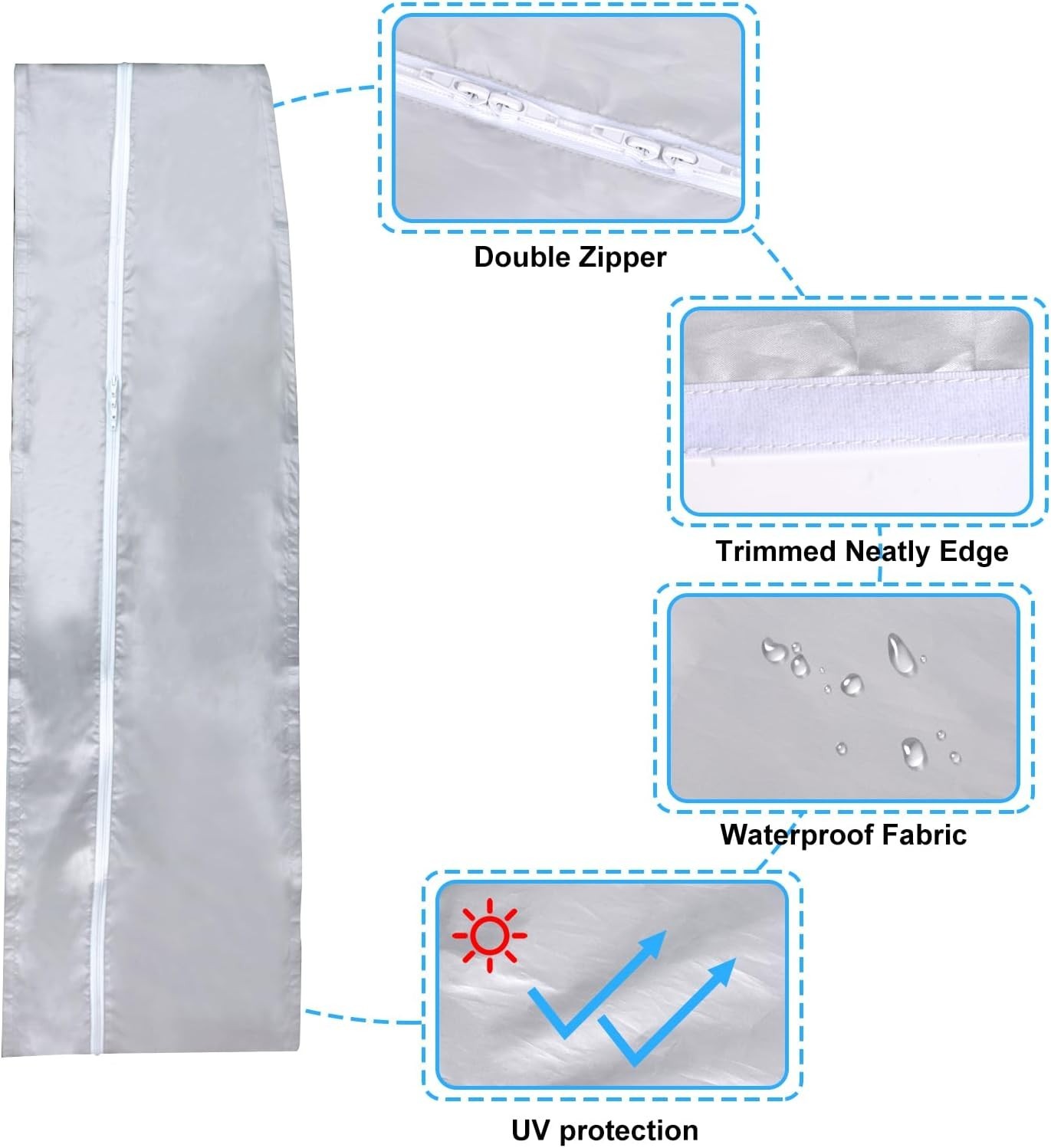 400CM 157&Prime; Portable AC Window Vent Kit with 2 Zipper Doors, Universal Casemen…