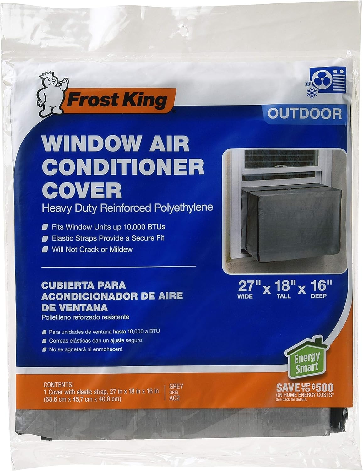 THERMWELL AC2H Air Conditioner Cover, 18 by 27 by 16-Inch, Silver