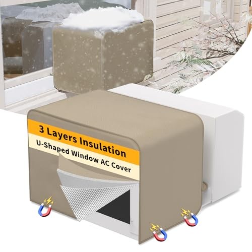 Window Air Conditioner Covers for U-Shaped 8000/10000/12000 BTU Unit, 3