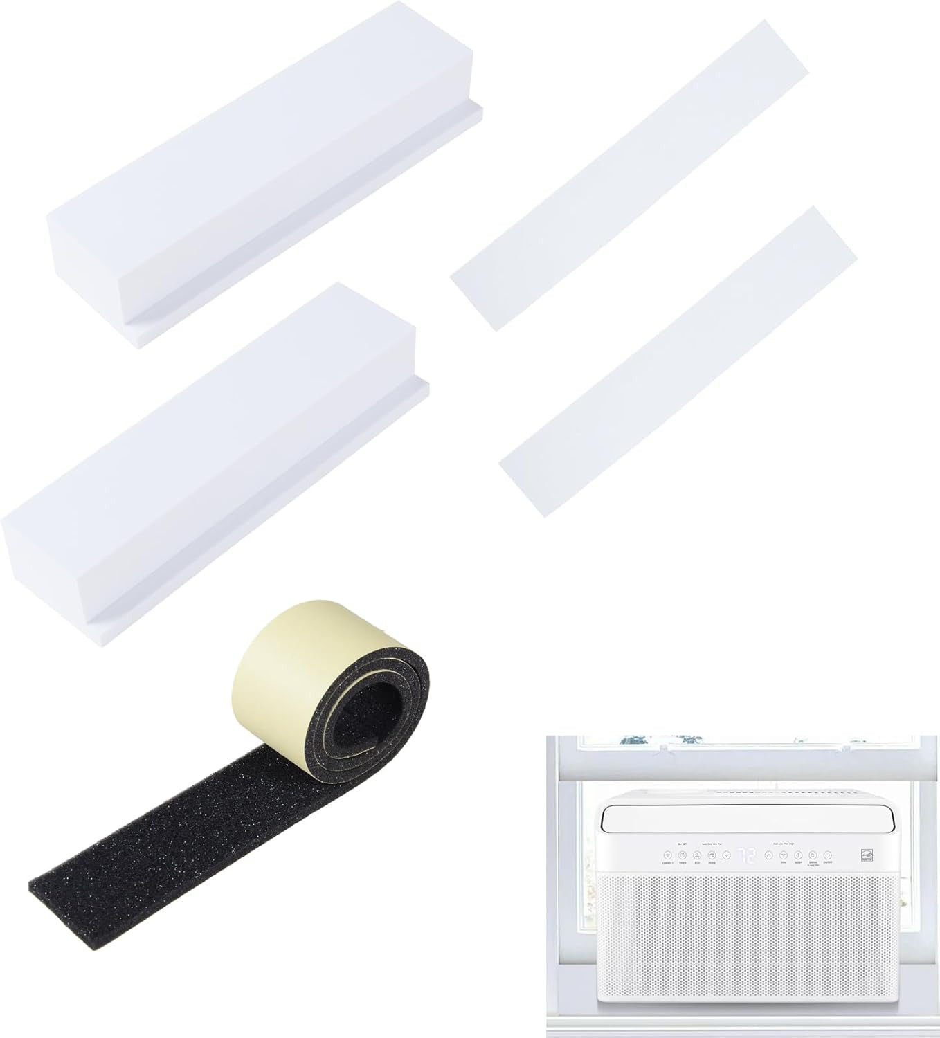 Foam Block for Midea U-Shaped Window Air Conditioner, 5 Packs Air Conditioner In