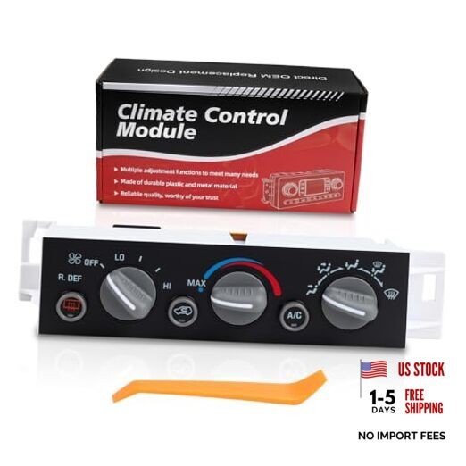 Front A/C Heater Climate Control Module Panel with Rear Window Defogger 599-006