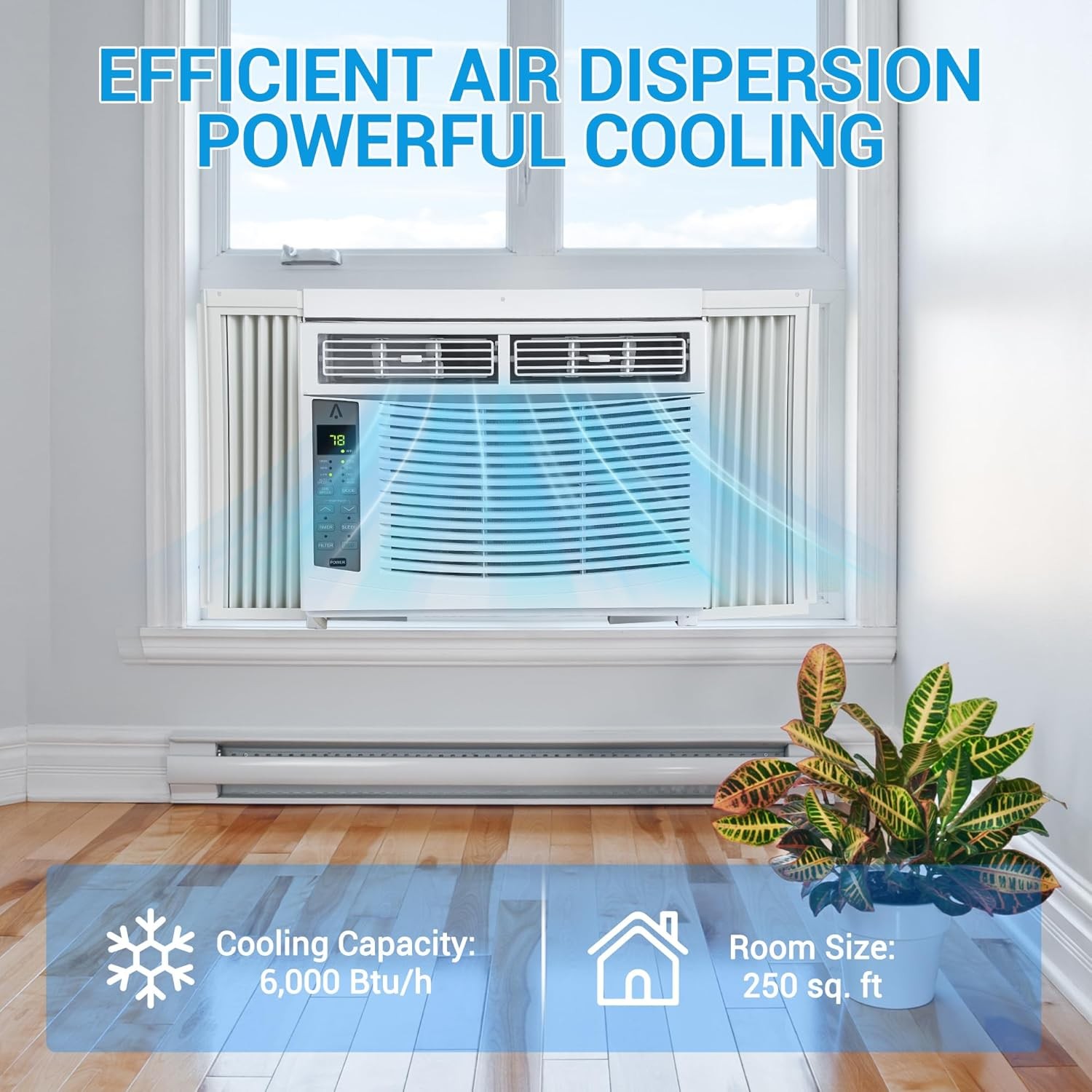 6000 BTU Window Air Conditioner AC Unit with WiFi & App Control & Remote Control
