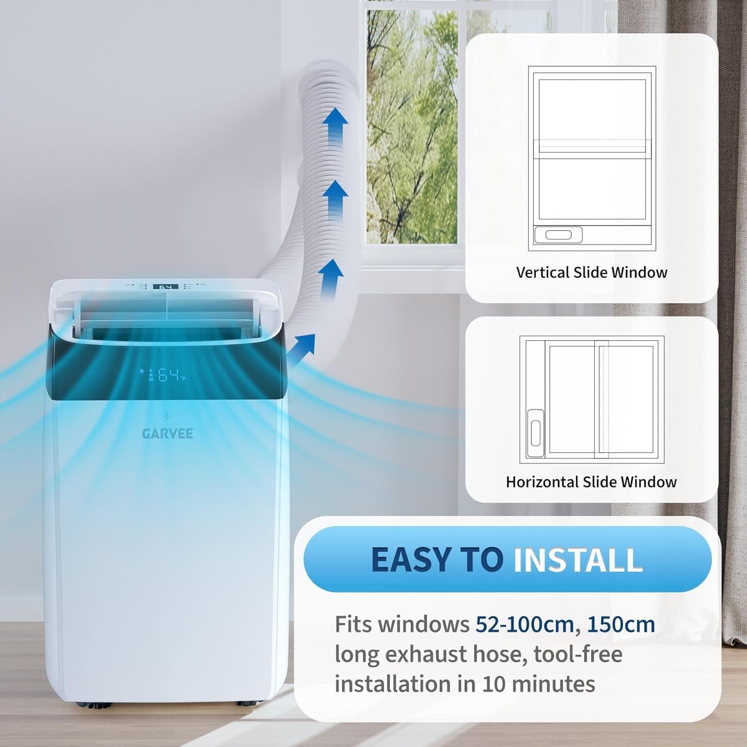 ❄️14,000 BTU Portable Air Conditioner Cools up to750 Sq.Ft, 3-in-1 AC Poartable