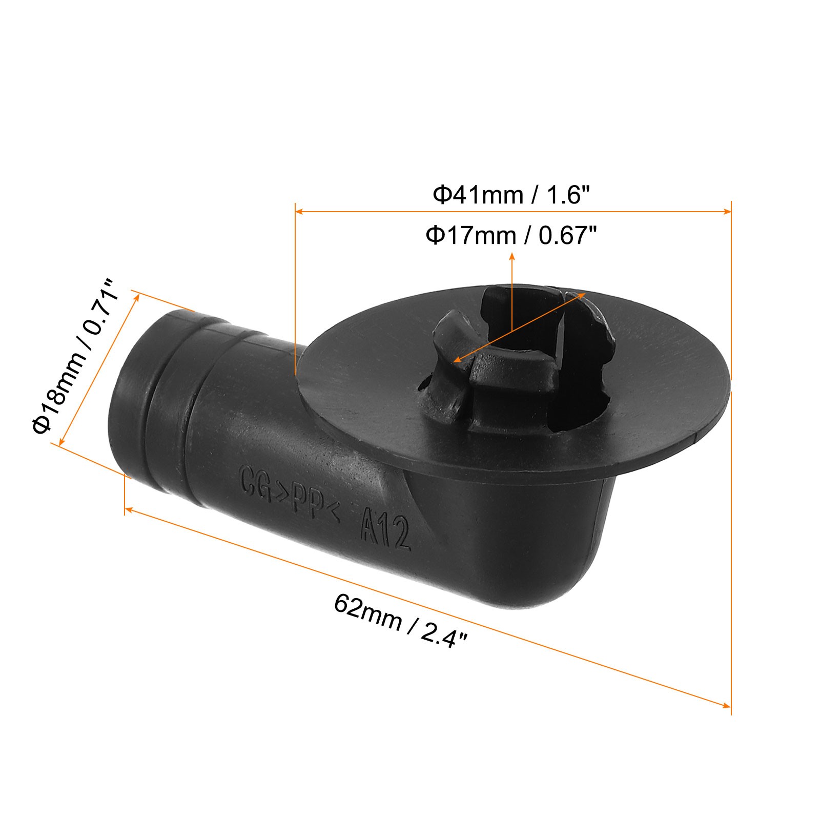 1pcs 17mm Air Conditioner Drain Hose Connector with Clamp, Black Style12