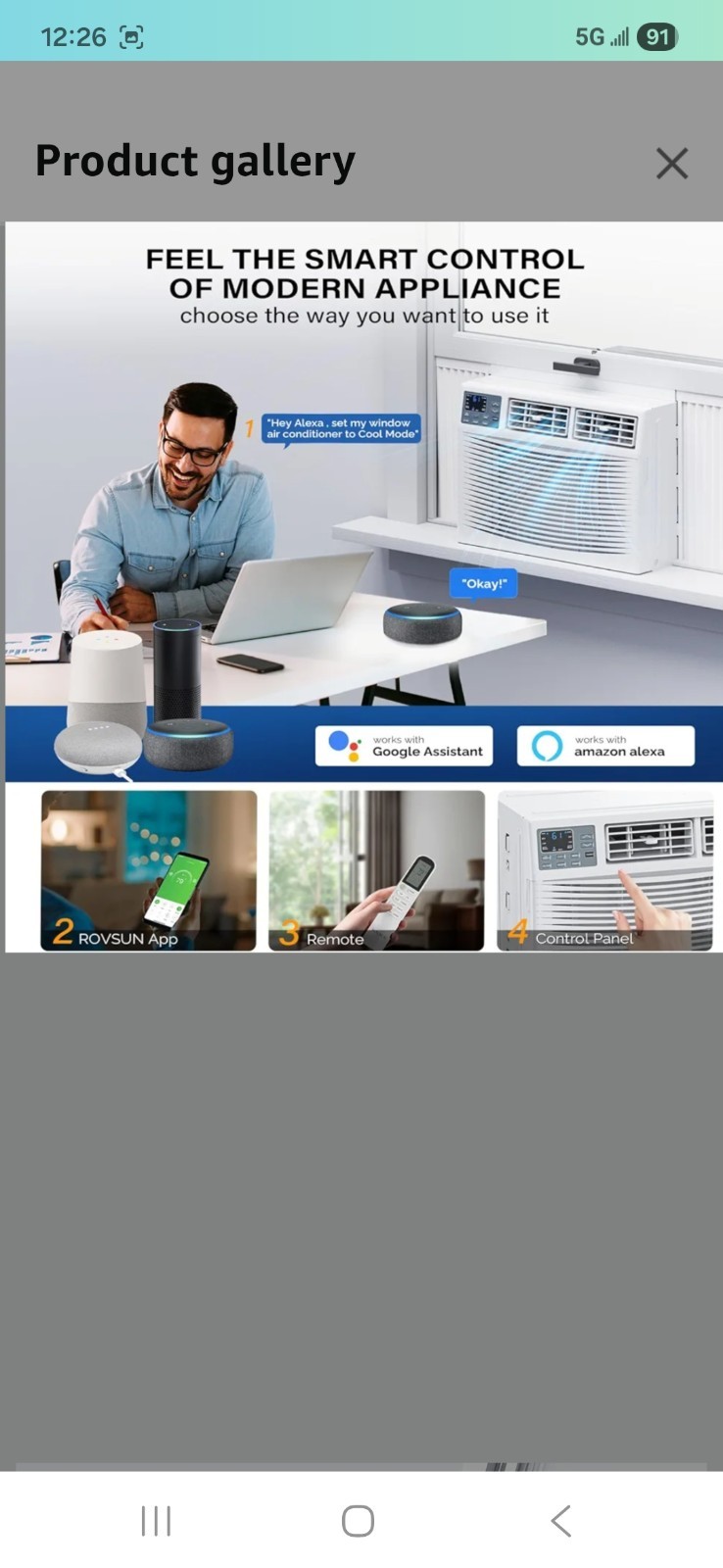 Rovsun 12000 Btu Ac/Heater Window Air Conditioner
