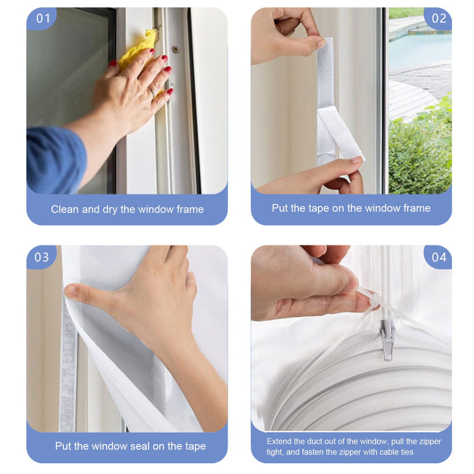 Air Conditioner Window Sealing Cloth Universal AC Window Frame Baffle Kit 9.8ft