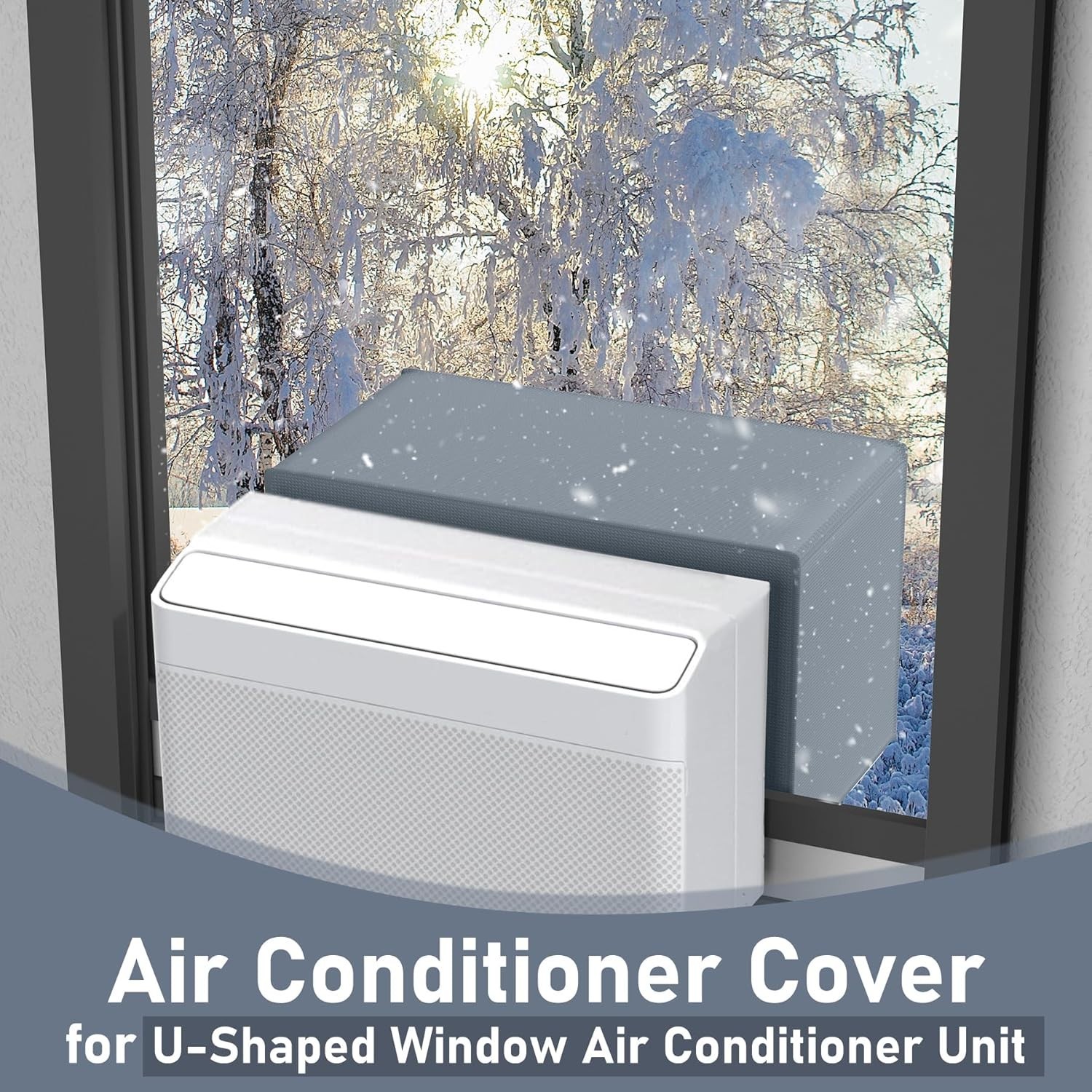 Air Conditioner Cover for U-shaped 8000, 10000, 12000 BTU Window Unit, 600D H…
