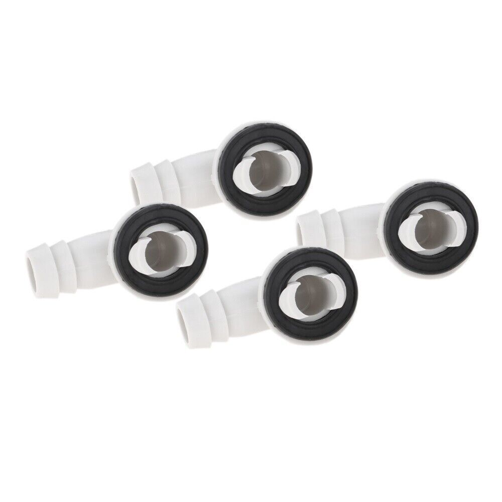 4pcs Plastic Air Conditioner AC Drain Hose Connector Elbow Fitting&Rubber Ring