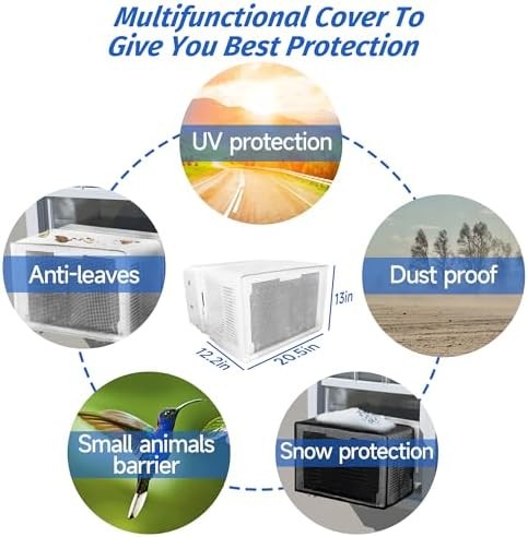 Window AC Mesh Cover 20&Prime;W x 12.2&Prime;D x 13.4&Prime;H, U shaped Air Conditioner Cover | Sp