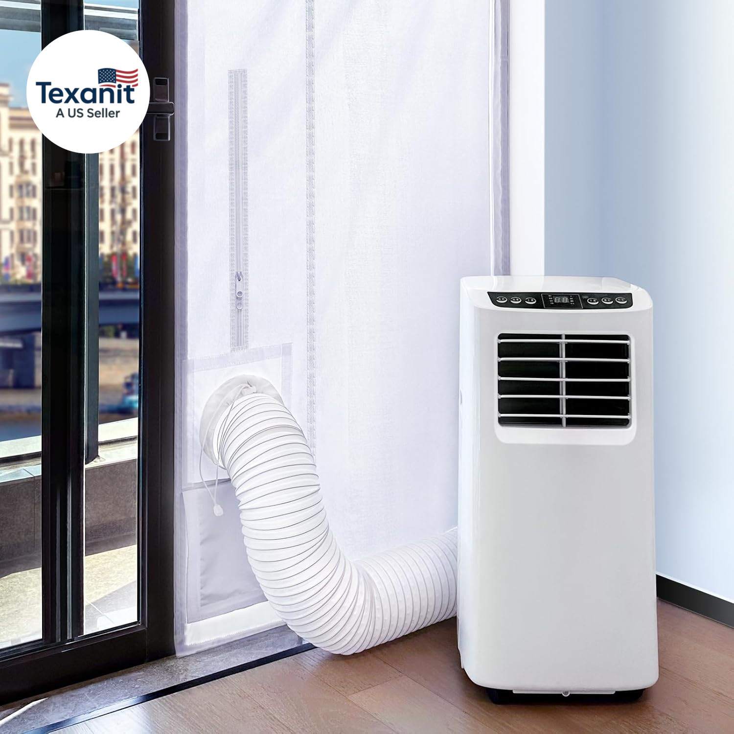 Portable AC Window Vent Kit for Sliding Door, 100% Sealing Portable Air Conditio