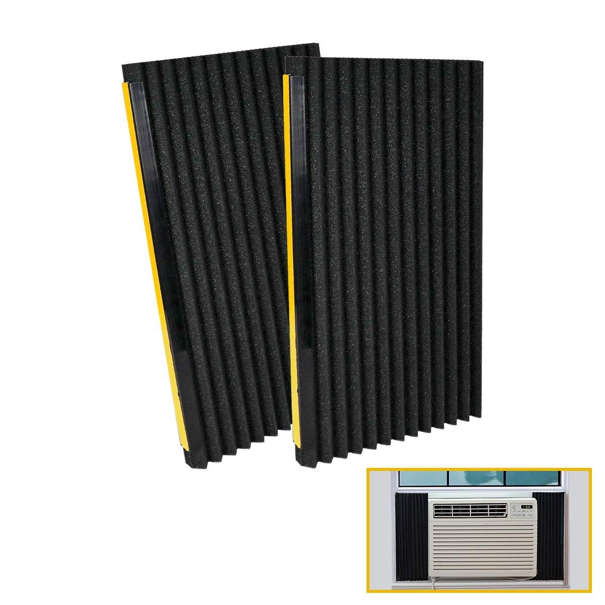 Foam Insulation Panels for Window AC Units, 2 Pack, Black, 17&Prime;x9&Prime;x7/8&Prime; – Energy