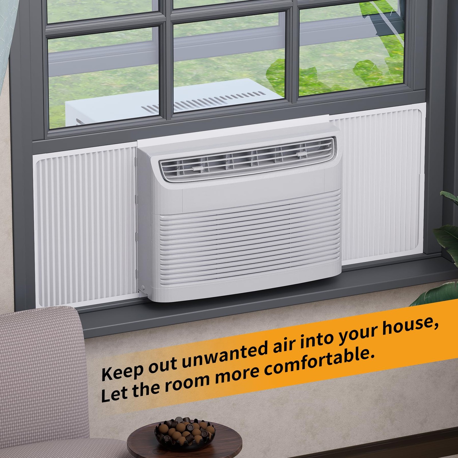 LBG Products Adjustable Fits for Most Window AC Units 5,000-14,000BTU, White