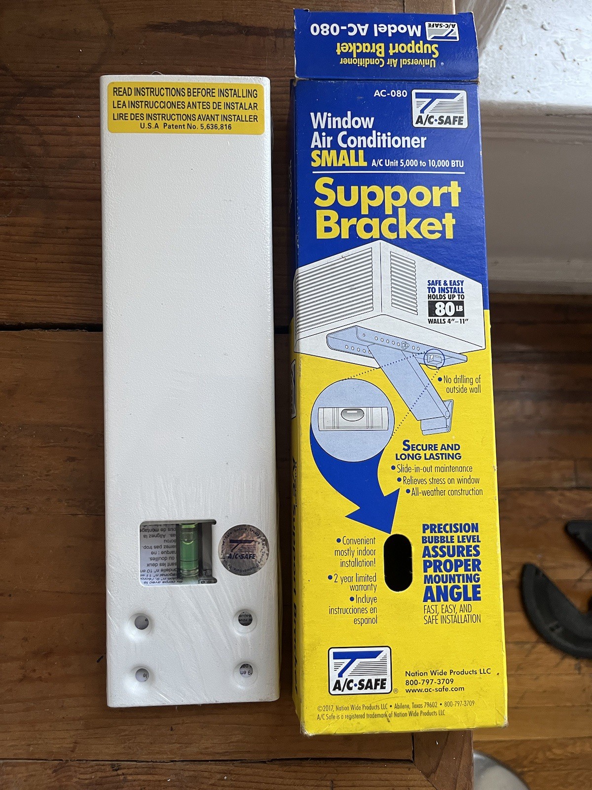AC Safe AC-080 Universal Light-Duty Air Conditioner Support Bracket, Up to 80lb