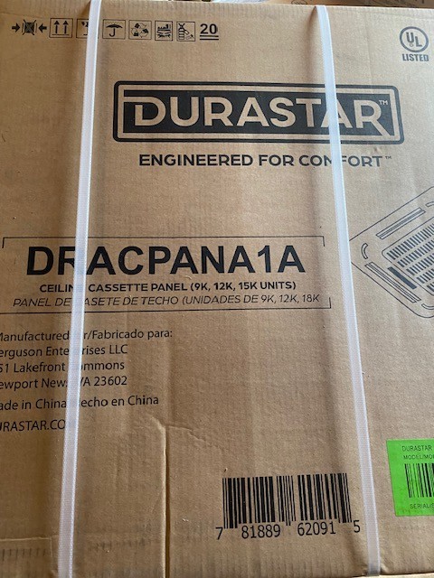 Durastar Ceiling Cassette Panel for 9K, 12K, 18K Models r30