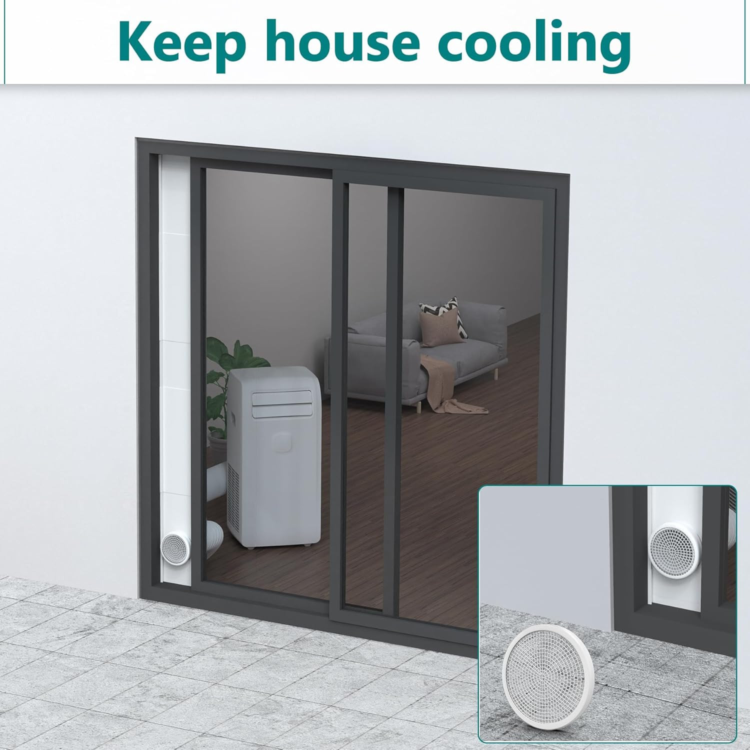 Sliding Door Kit for Portable Air Conditioner,Adjustable Seal Panels for Portabl