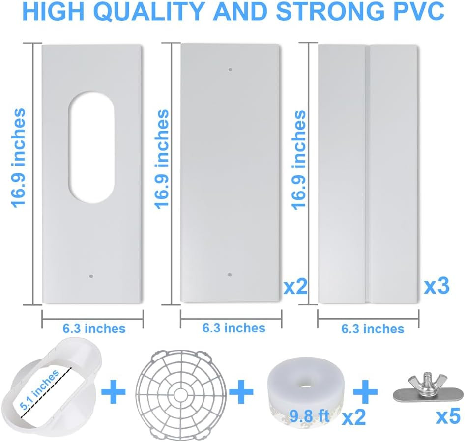 Portable Air Conditioner Sliding Door Vent Kit, 2024 New Upgrade Portable Air Co