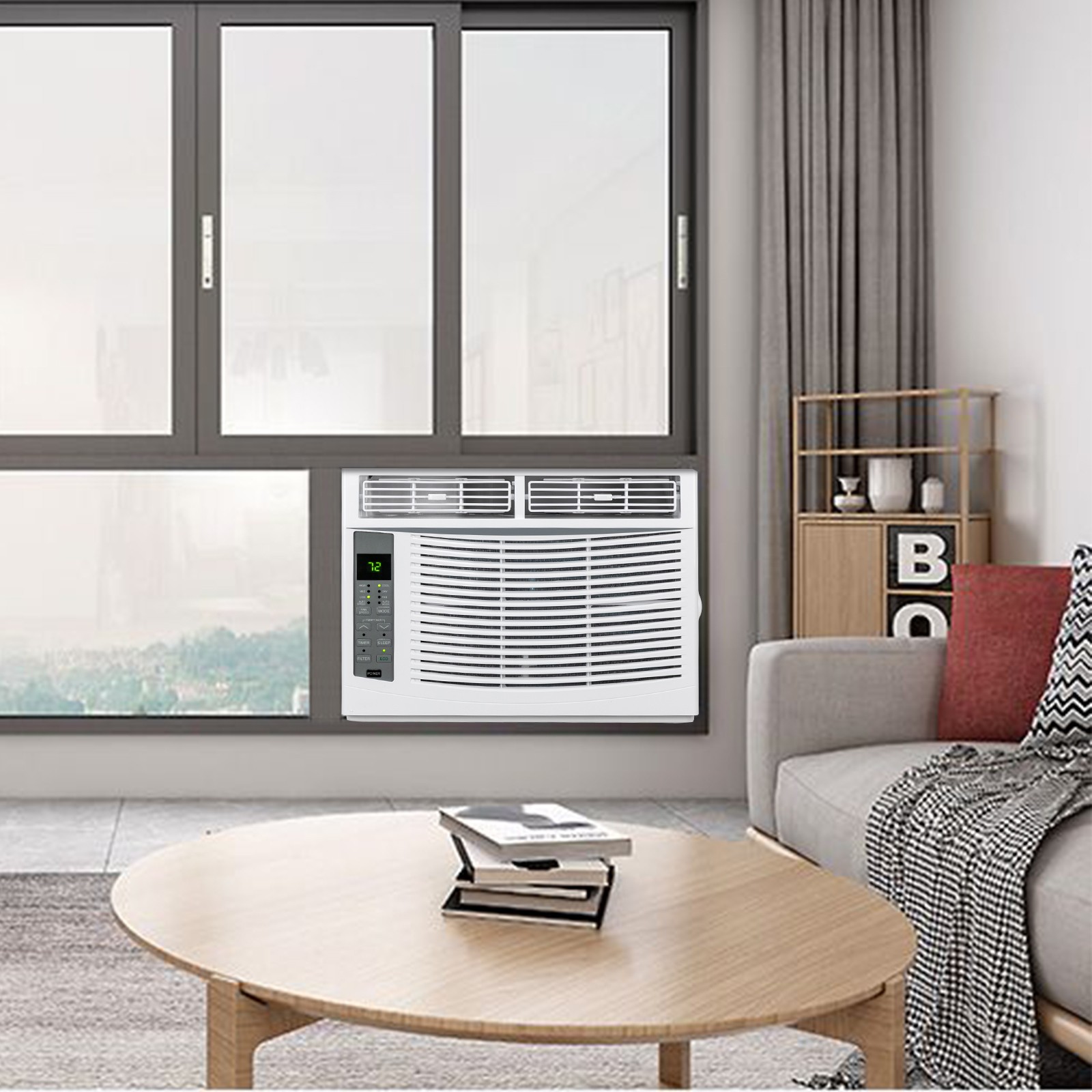 MOTOOS 6000BTU Window Air Conditioner ABS Window Type Refrigeration All-in-One
