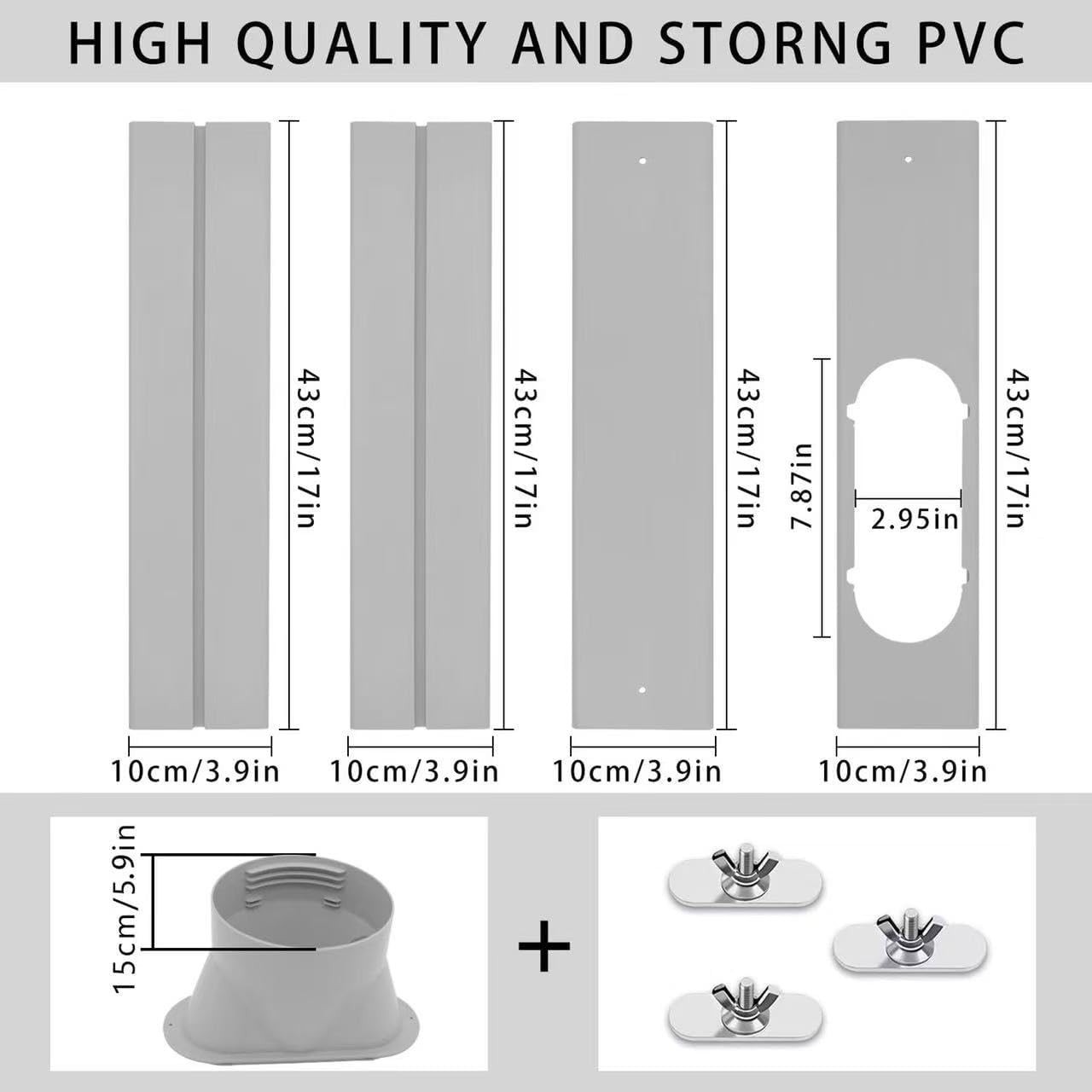 Portable Air Conditioner Window Vent Kit with 5.9” Exhaust Hose Adjustable Porta