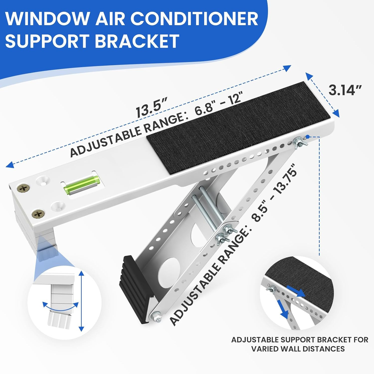 Window Air Conditioner Support Bracket, Light Duty up to 85 Lbs, Indoor Installa