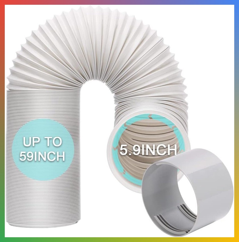 Portable Air Conditioner Hose 5.9 Inch Exhaust Duct with Coupler