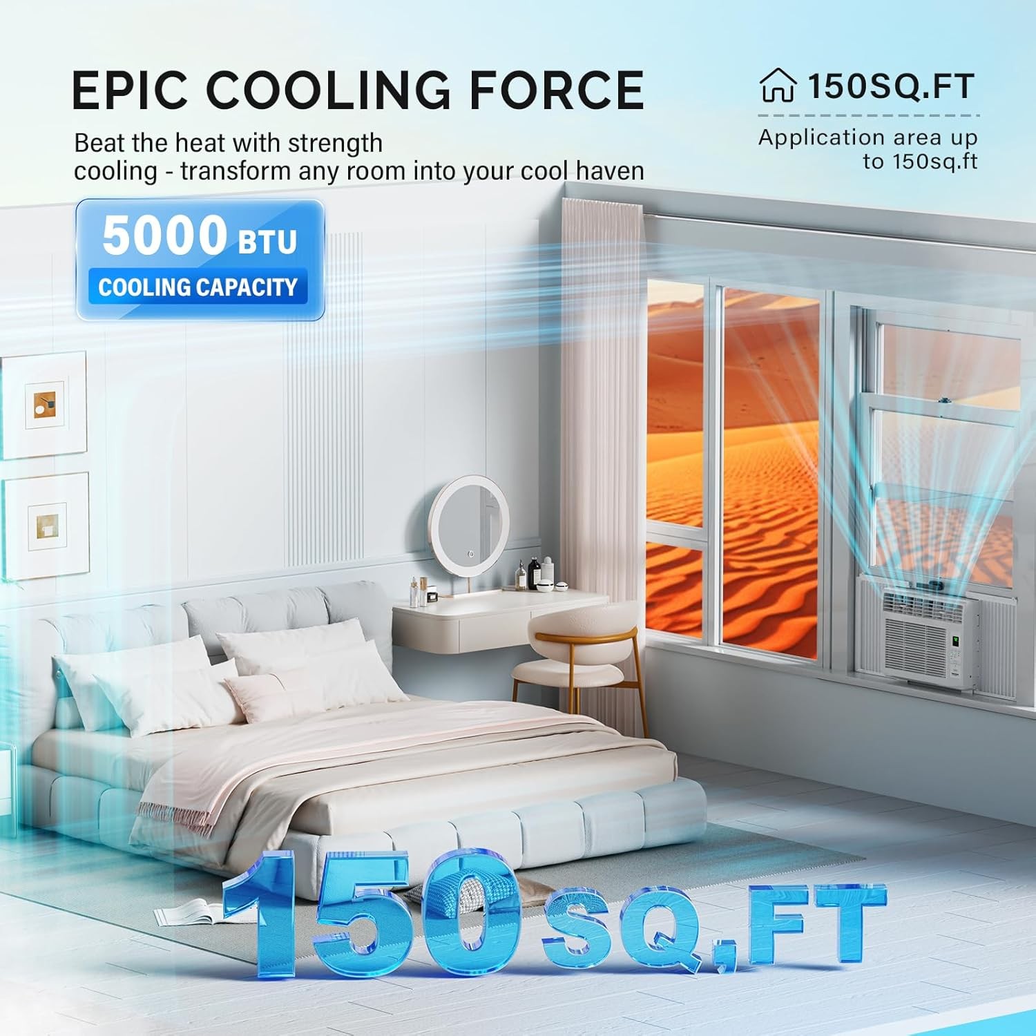 ROVSUN 5000 – 6000 BTU 115V Window Air Conditioner Remote Control Home Apartment