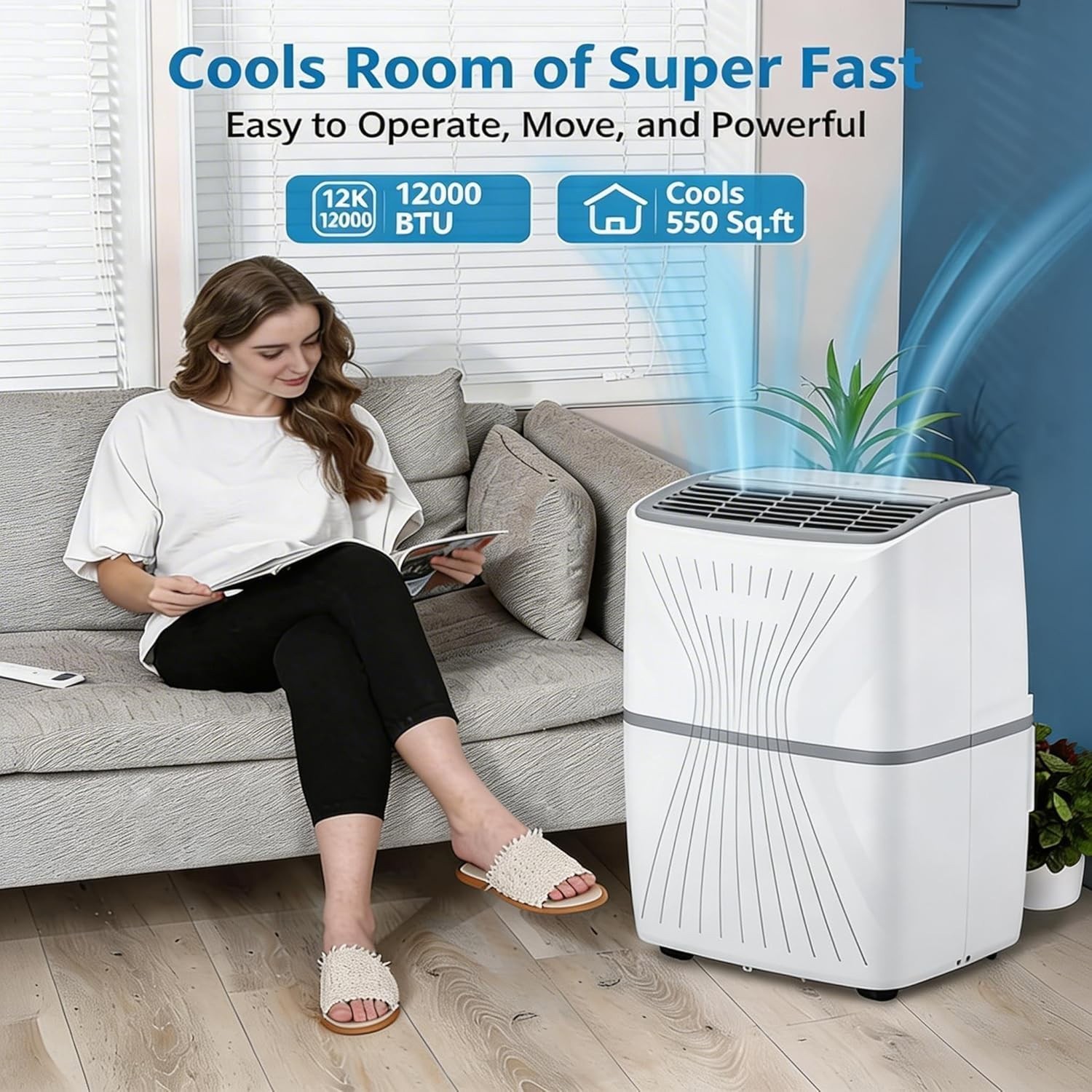 ❄️Efficient Cooling & Dehumidification – Portable Air Conditioner 12000 BTU – Ho