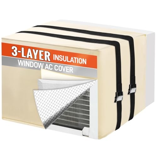 Window Air Conditioner Covers for Outside Unit to Protect 21&Prime;Wx15&Prime;Hx16&Prime;D Beige