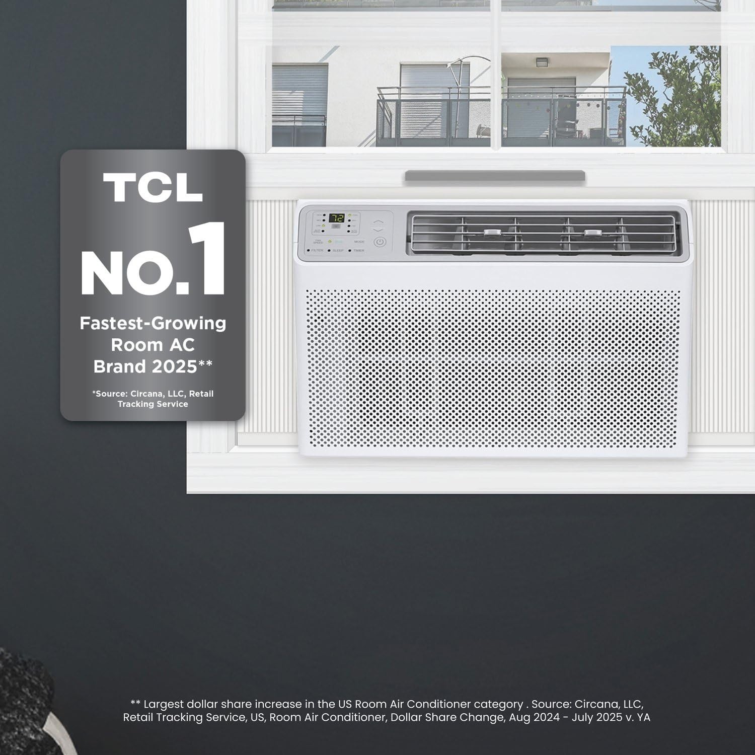 TCL H10W35W 10000 BTU Smart Window Air Conditioner Wi-Fi Remote White