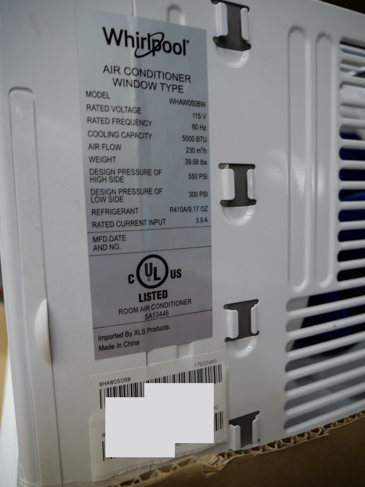 Whirlpool 10,000 BTU Window Air Conditioner, 115V, WHAW101CW – LOCAL PICK UP