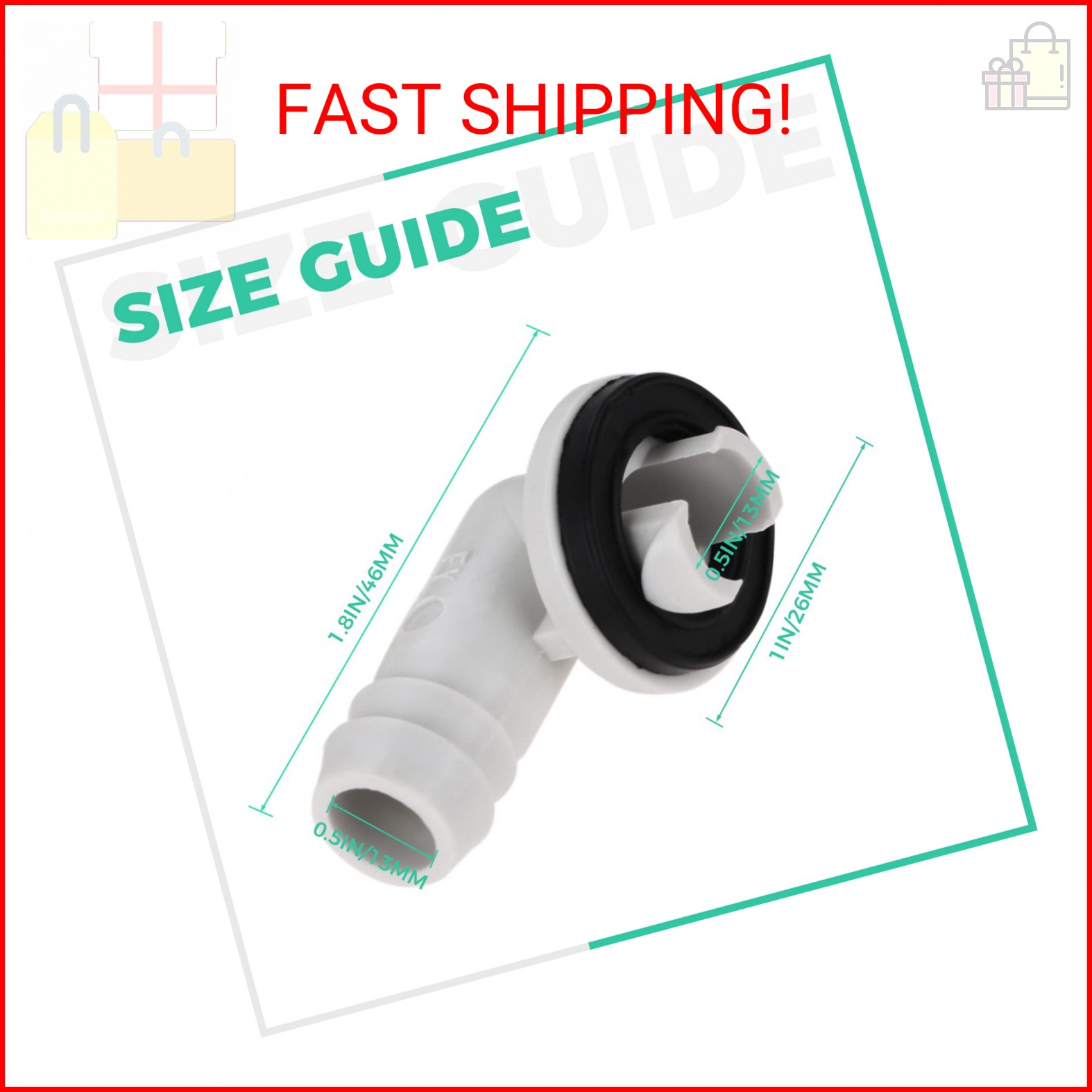 MOOTVGOO 4PCS 0.6Inch 15mm Air Conditioner Drain Hose Connector Elbow
